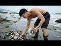 Download Lagu 台风过后阿聪来赶海，沿着海岸捡了不少扇贝和蛤蜊，今晚又能回家加菜了！【渔岛阿聪】