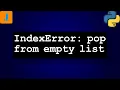 IndexError pop from empty list