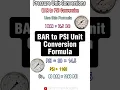 Pressure Unit Conversion BAR to PSI Conversion Units of Pressure