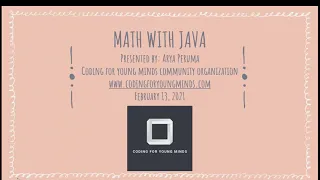 Coding with Java Lesson 4 Math With Java Coding For Young Minds