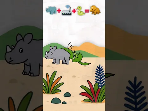 🦏 + 📶 + 🐍 Rhinoceros + Router + Snake = Triceratops! #shorts #funny #dino