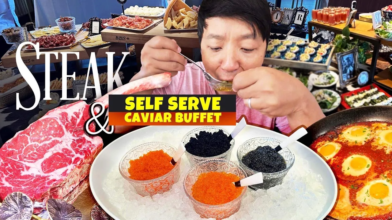 All You Can Eat HIDDEN GEM STEAKHOUSE BUFFET With Self Serve CAVIAR BAR in Bay Area