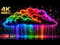 Rainbow Rain Cloud Live 4K Screensaver Relax Focus Music Background