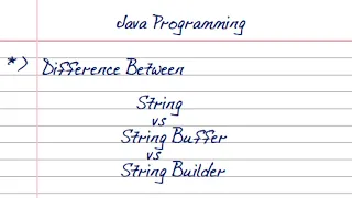 Difference Between String StringBuffer and StringBuilder in Java