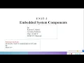 Unit 3 Embedded System Components Lecture 1