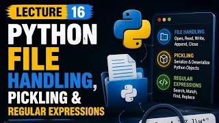 Advanced Python File Handling Pickling Regular Expressions Regex Explained Python Lecture 16