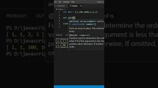 sort method problem with array number element in javascript