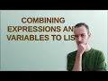 Mathematica Combining Expressions and variables to list