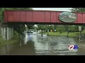 Street floods in Cranston caused by severe weather