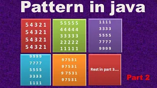 Pattern in java Square pattern Pattern by using nested loop java pattern Part 2