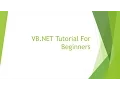 VB NET Tutorial For Beginners - Variable Declaration and main method