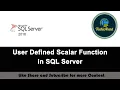 82 - User Defined Functions User Defined Scalar Function in SQL Server