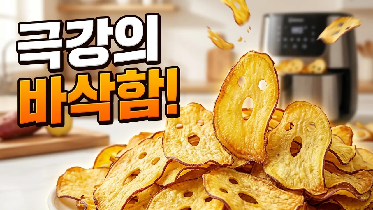 아이들이 멈출 수 없는 바삭함🎃 에어프라이어 할로윈 유령 고구마칩🍠