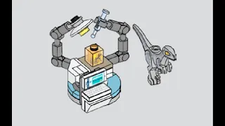 LEGO Instructions | Jurassic World | 122405 | Velociraptor Baby with DNA Lab | Magazine Gift