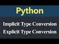 Implicit and Explicit Type Conversion in Python Hindi