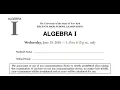 Algebra 1 Regents Review Part A June 2019
