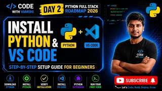Install Python VS Code on Windows Python Full Stack Roadmap 2026 Day 2