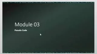 Python Module 03-03 Pseudo Code