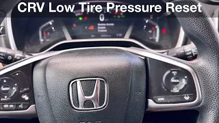 2017 - 2022 Honda CRV How to reset the tire pressure light TPMS Calibration 2020