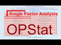 opstat data analysis how to do data analysis in opstat single factor data analysis in opstat