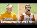 Tennessee defeats reigning champion Texas in opening round of the WCWS ESPN College Softball