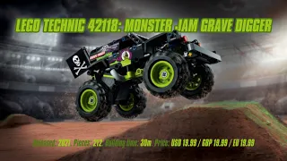 LEGO Technic 42118: Monster Jam Grave Digger: In-depth Review, Speed Build & Parts List