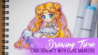 Drawing Time - Chibi Sailor Moon Serenity painting