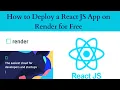 How to Deploy a React JS App on Render for Free