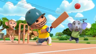 Raju Aur Cricket🏏| राजू ने बनाए 50 + रन | Hindi Rhymes - Zappy Toons