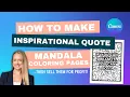 DIY Inspirational Quote Coloring Books Easy Canva Tutorial