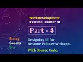 - 4 Resume Builder open AI Designing UI with source code Web development