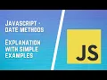 JavaScript Date Methods Display Current Date and Time in JavaScript