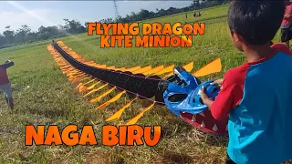 mas el setting the blue dragon minion kite in the nogosari rice fields in sewon bantul