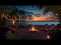 Calm Mind by the Ocean Beach Sunset Van Life Campfire with Gentle Waves
