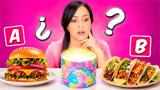Qué Prefieres? Reto de Comida Misteriosa 🍟🍔 Snacks Populares Sandra Cires Play