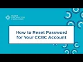 How to Reset Password for Your CCBC Account