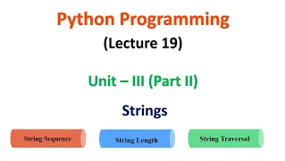 Python Programming JNTUA UNIT 3 Strings Lecture 19