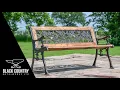 Rose Garden Aged Black Cast Iron Wooden Bench