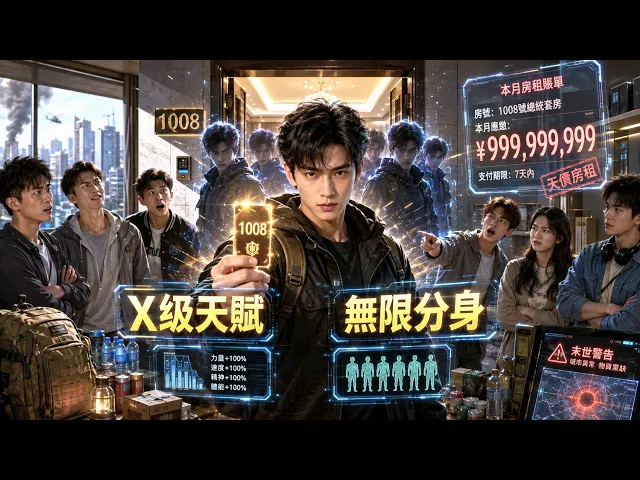 末世開局住進總統套房,眾人都笑他連房租都付不起?他卻靠天賦偷偷養出分身,公寓合併時一人瞬間變軍團逆襲了