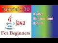 Java Tutorial 30 GUI JLabel JButton and JPanel