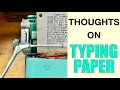 Thoughts About Typing Paper