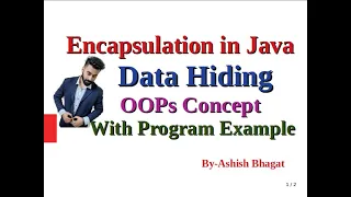 Encapsulation Data Hiding OOPs concepts in Java with Program Example Java Tutorial