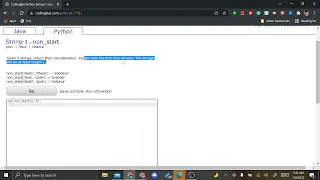 Coding Bat Problem 31 Non Start