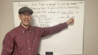 Express the volume of one liter in cubic inches