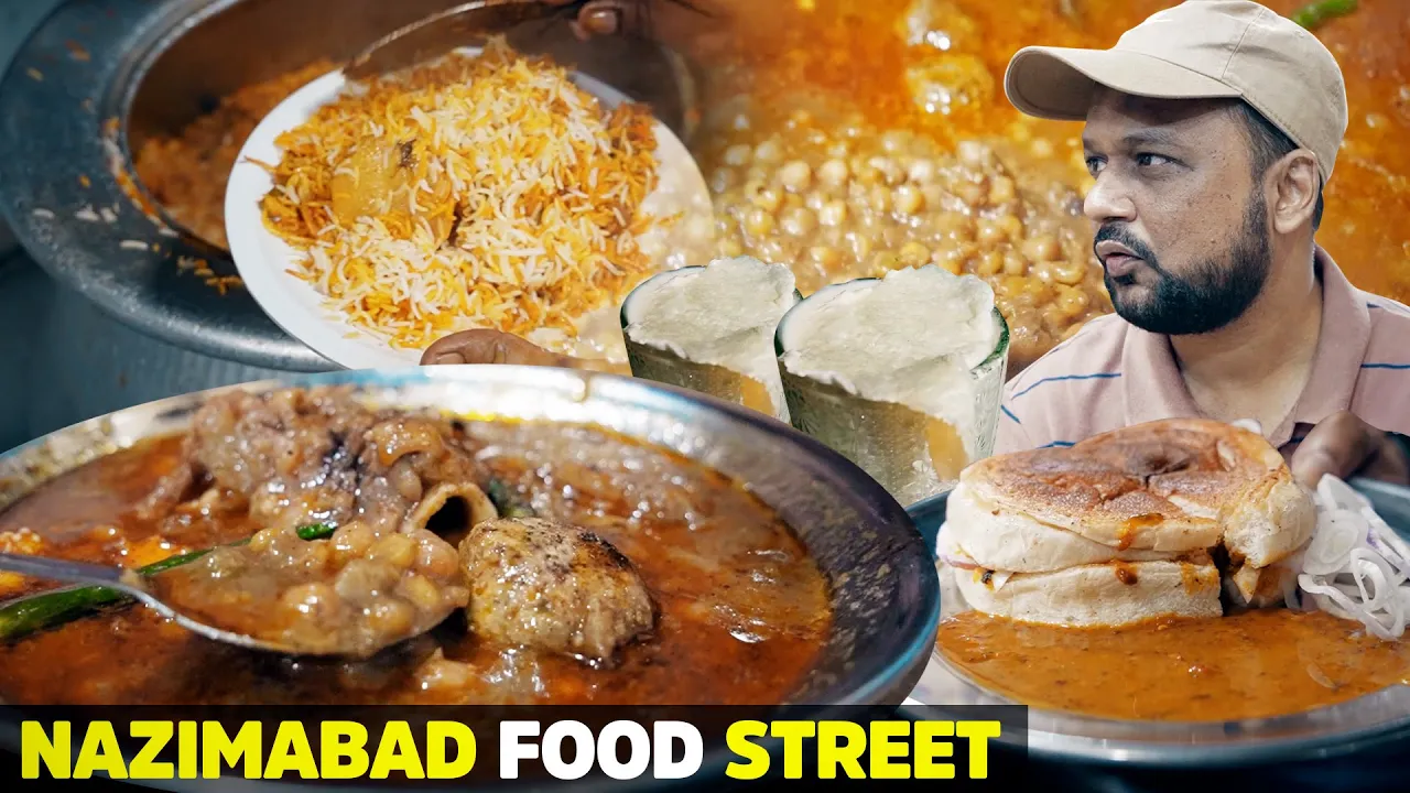 Lahori Paye aur Chanay in Karachi   Rasheed Qorma, Biryani, Mulla Bun Kabab   Nazimabad Food Street