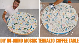 DIY No-Grind Faux Terrazzo Coffee Table