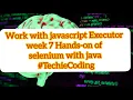 Work with javascript Executor week 7 Hands-on of selenium with java