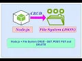 Node js File System CRUD - GET POST PUT and DELETE
