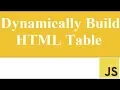 Lesson 21 Dynamically Generate HTML Table Javascript Javascript For Beginners