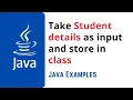 Take Student details as User input and Store in Student Class Java Coding Help